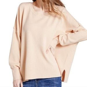 CHIC FILLES Womens Oversized Long Sleeve Sweater Top Pullover Medium